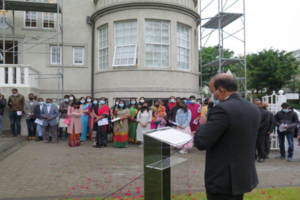 Ambassador Shri B. Shyam hoisted the National Flag and read out the Address by the Hon�ble President of India on the occasion of the Independence Day of India, 15 Aug 2021