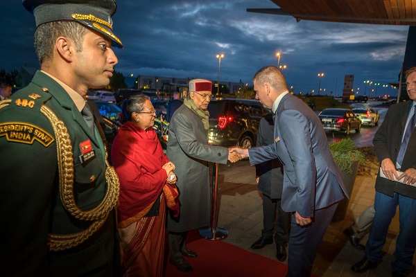 H.E. President Ram Nath Kovind arrives in Reykjavik on his state visit to Iceland on 09 September 2019.