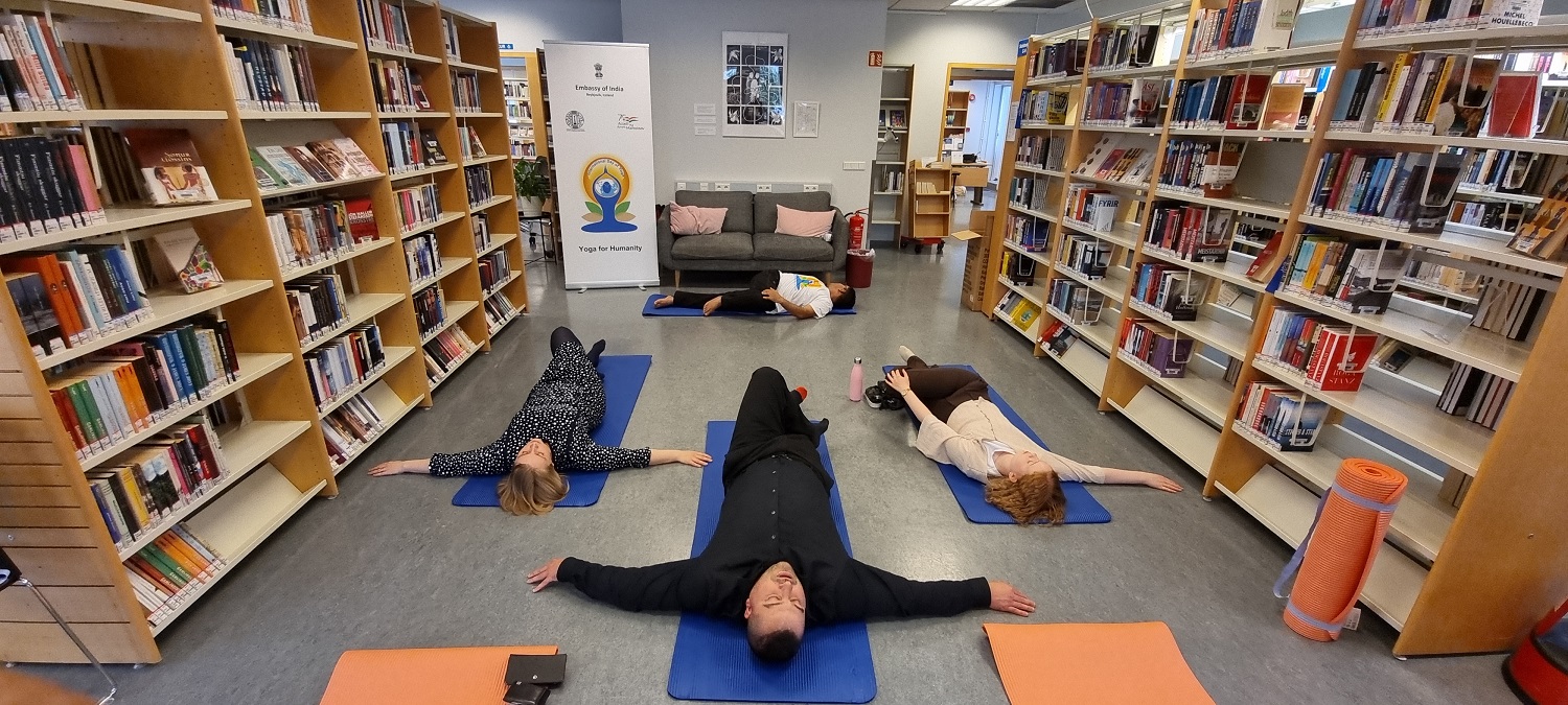 Yoga Awareness Programme at Hafnarfjordur Library in Iceland, 14 June 2022