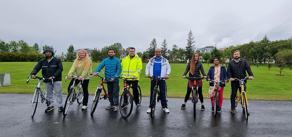 Bicycle riding event held at Tjornin Lake in Reykjavik as part of AKAM on the occasion of World Bicycle Day, 03 June 2022
